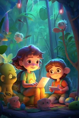 儿童孩子冒险聚会玩耍插画海报素材背景 儿童孩子冒险聚会玩耍插画海报素材背景