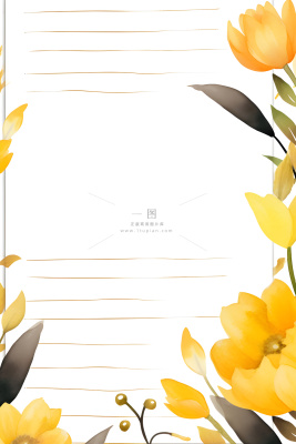 康乃馨黄色纸张笔唯美背景