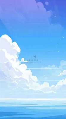 蓝紫色天空白云清新浪漫落日海上倒影 蓝紫色天空白云清新浪漫落日海上倒影