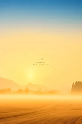 山脉蓝天渐变大气背景