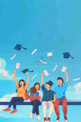 学生毕业季考试青春插画背景 学生毕业季考试青春插画背景
