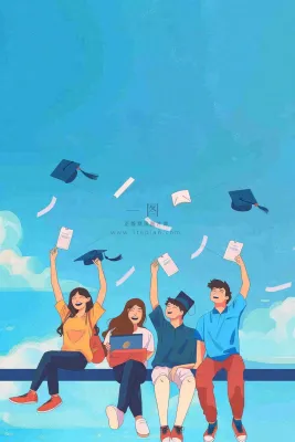 学生毕业季考试青春插画背景 学生毕业季考试青春插画背景