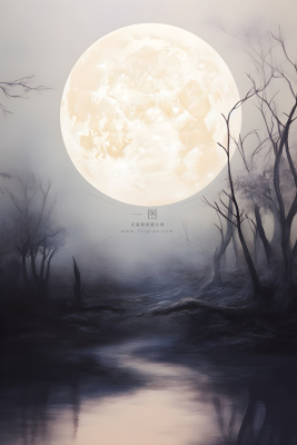 简约极简渐变月亮背景 简约极简渐变月亮背景