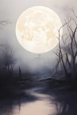 简约极简渐变月亮背景 简约极简渐变月亮背景