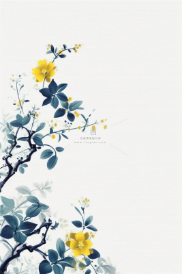 中国风简约淡雅枝叶节气海报背景 中国风简约淡雅枝叶节气海报背景