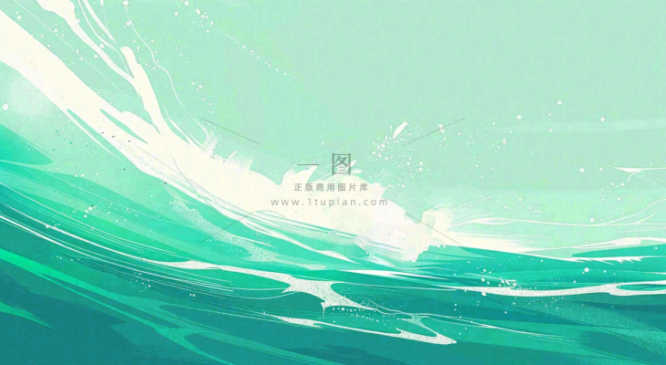 端午节水浪花绿色创意插画背景 端午节水浪花绿色创意插画背景