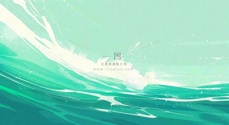 端午节水浪花绿色创意插画背景 端午节水浪花绿色创意插画背景