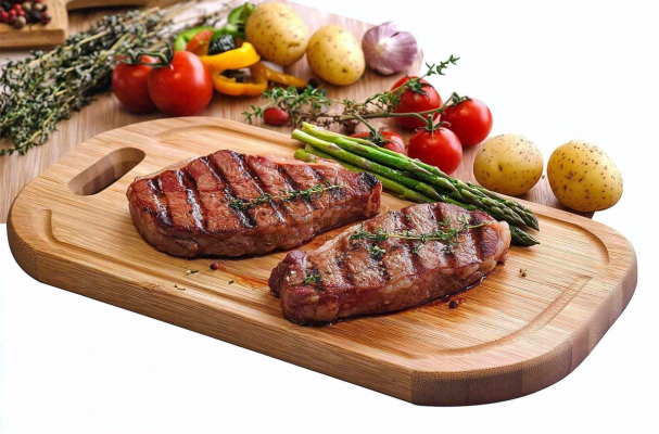 美味的煎牛排牛肉番茄土豆西餐美食摄影图