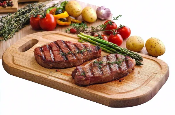 美味的煎牛排牛肉番茄土豆西餐美食摄影图