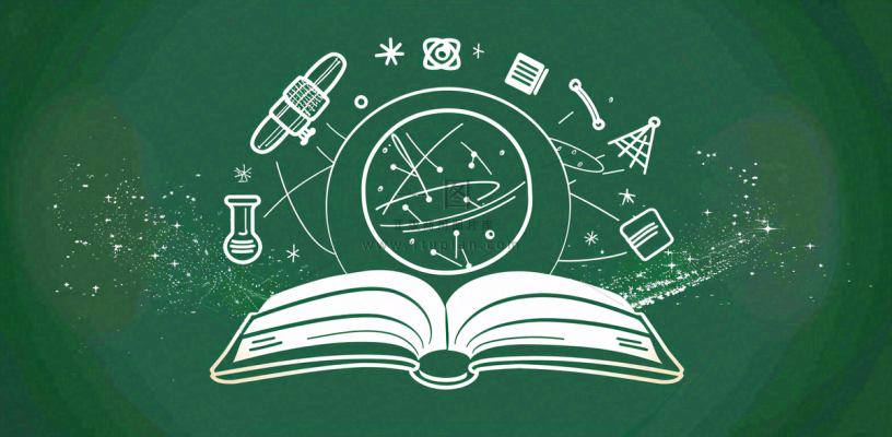 书本知识海洋遨游绿色黑板世界读书日创意插画背景