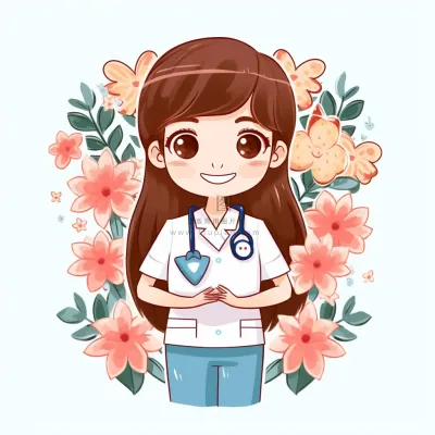 医生护士天使人物插画花海报素材背景