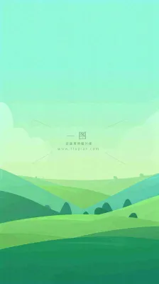 蓝天白云草地卡通扁平手绘插画春天绿色立春,春分 蓝天白云草地卡通扁平手绘插画春天绿色立春,春分