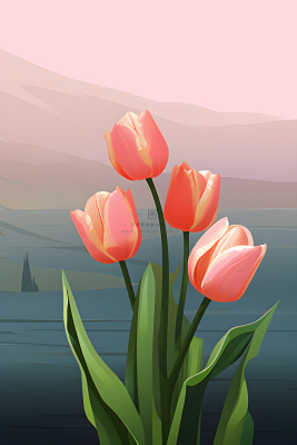 唯美淡雅清新郁金香背景 唯美淡雅清新郁金香背景