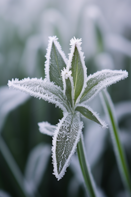 白霜挂满植物枝头冬天雾凇摄影图