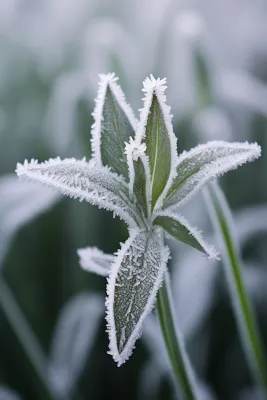 白霜挂满植物枝头冬天雾凇摄影图