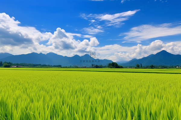 种植农田里的大片稻苗水田摄影图