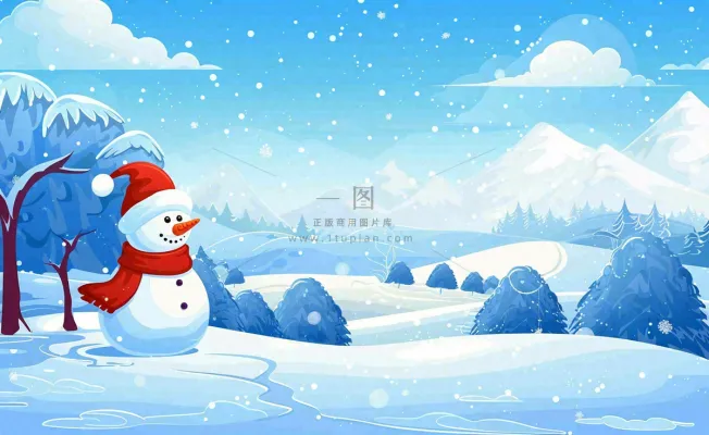 冬天白雪覆盖寒冷唯美雪景大寒插画背景 冬天白雪覆盖寒冷唯美雪景大寒插画背景