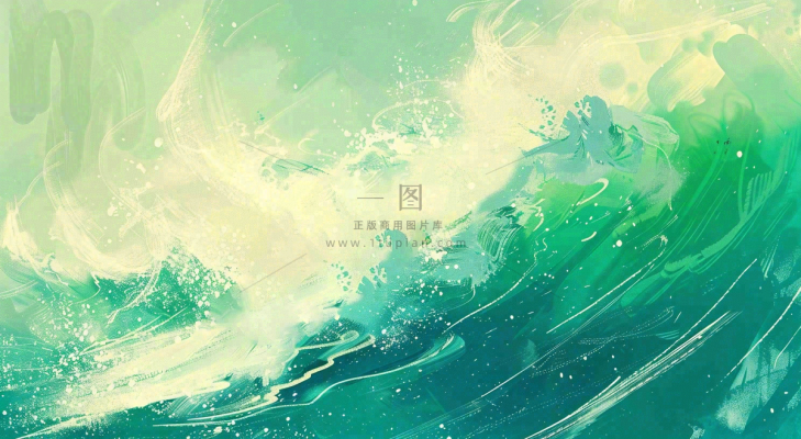 端午节水浪花绿色创意插画背景 端午节水浪花绿色创意插画背景