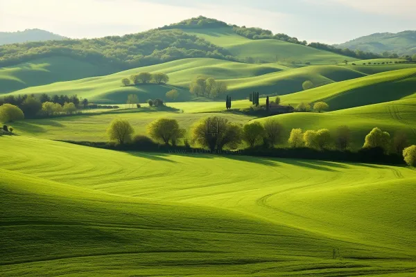 草原树木高山大自然风光摄影图