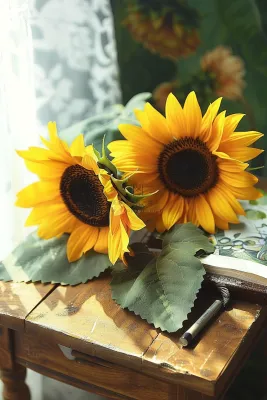 向日葵向阳鲜花摄影图