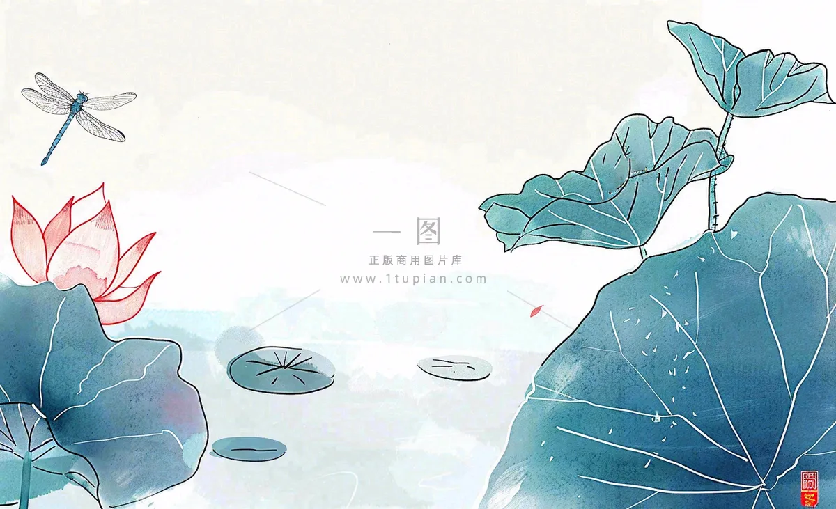 秋天插画风景处暑背景