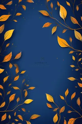 简约大气蓝色一叶秋叶背景