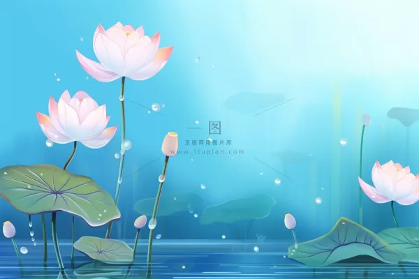 创意淡雅简约国风荷花国潮背景 创意淡雅简约国风荷花国潮背景
