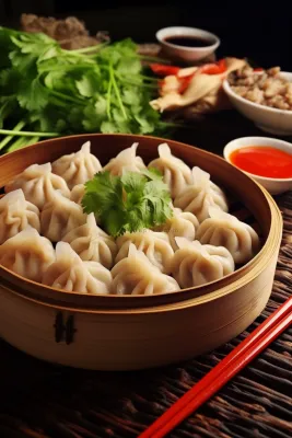 饺子蒸饺中国传统节日新年摄影图