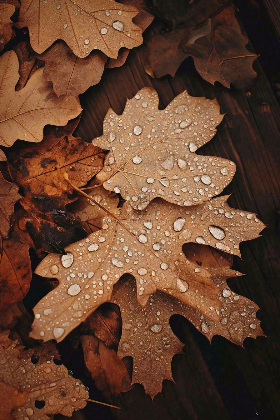 秋天雨天秋叶满地落叶，立秋秋分故事感