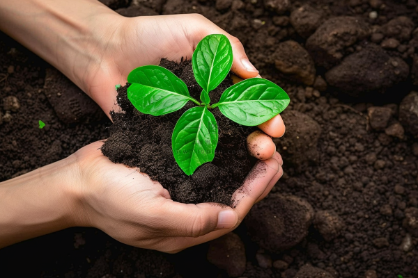 植树树苗保护环境摄影图