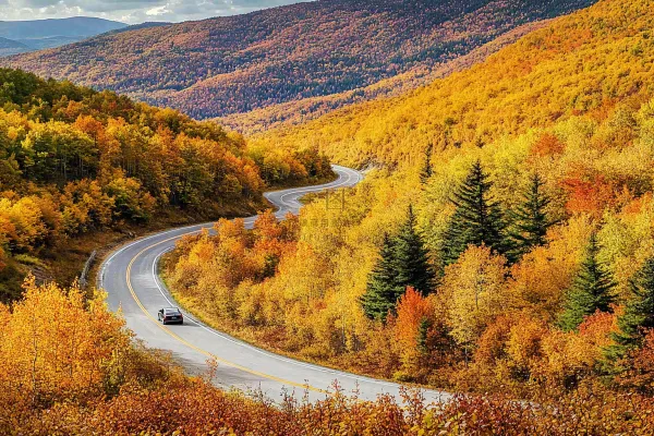 金秋森林公路一叶知秋秋天风景摄影图 金秋森林公路一叶知秋秋天风景摄影图