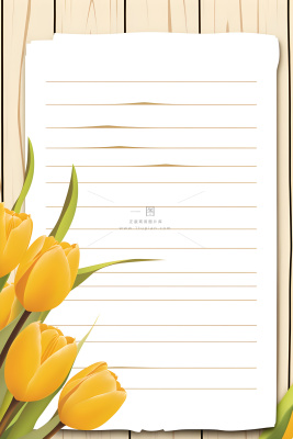 康乃馨黄色纸张笔唯美背景