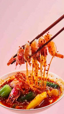 凉拌钵钵鸡水煮美食摄影图