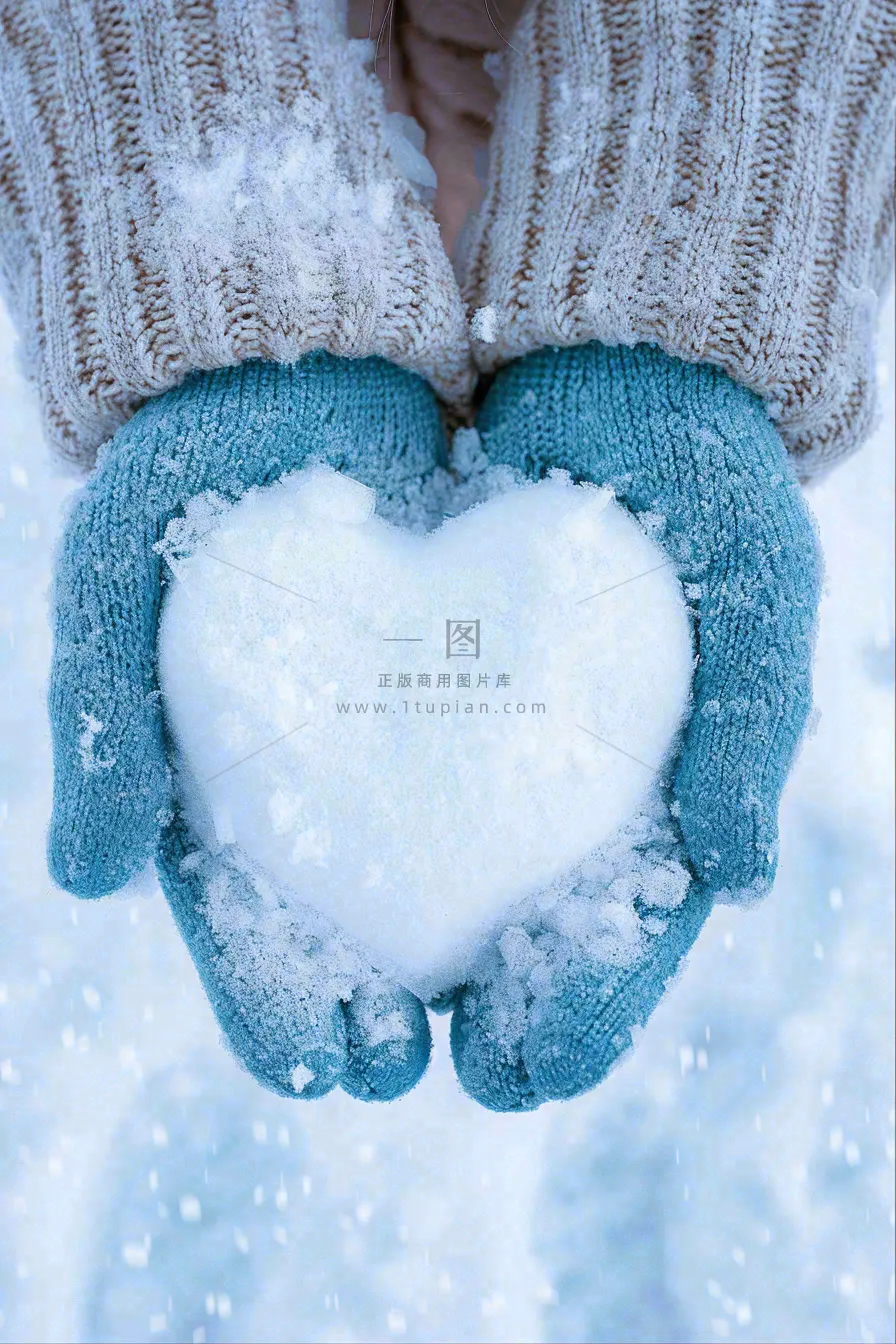 冬天寒冷白雪结冰小寒摄影图