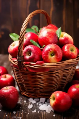 一竹篮红苹果水果平安夜摄影图