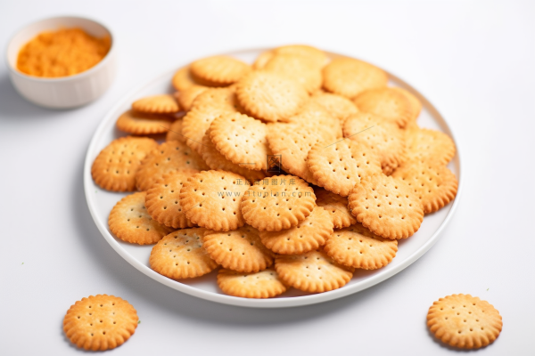 日式小圆饼饼干苏打饼摄影图