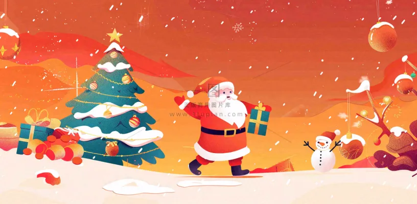 圣诞节卡通插画背景 圣诞节卡通插画背景