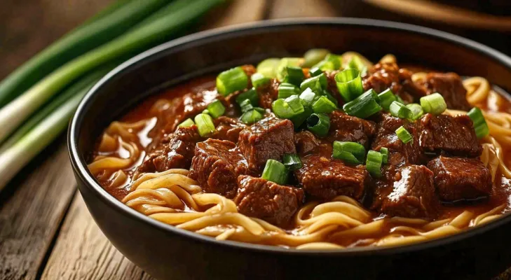 红烧牛肉面粉美食面食摄影图