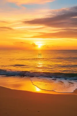 海洋海边日出日落夕阳摄影图