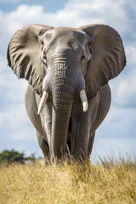 非洲大草原大象象群野生动物保护动物摄影图
