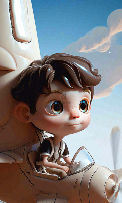 卡通飞行男孩少年可爱儿童节日,玩耍乐趣玩具 卡通飞行男孩少年可爱儿童节日,玩耍乐趣玩具