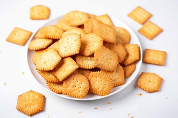 日式小圆饼饼干苏打饼摄影图