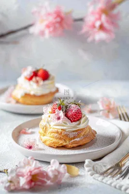 面包蛋糕甜点美食摄影图