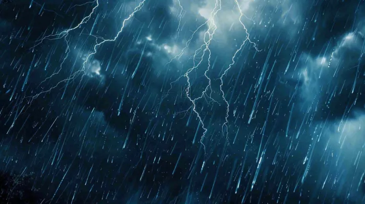 暴雨天气预警摄影图