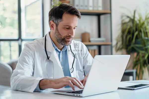 医务人员工作学术研究摄影图