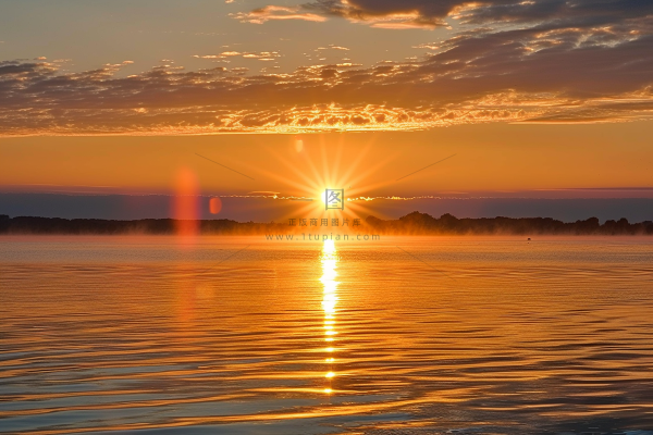 夏日落日海报沙滩晚霞摄影图