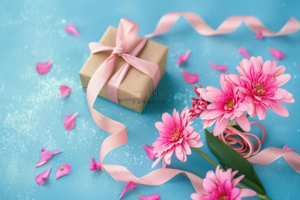 鲜花礼物礼盒妇女节女神节摄影图