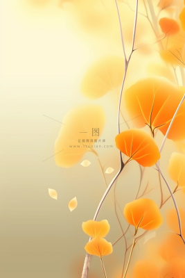 落叶秋叶黄色简约背景 落叶秋叶黄色简约背景