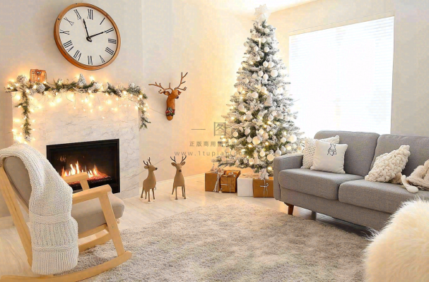 圣诞节室内装饰节日氛围摄影图 圣诞节室内装饰节日氛围摄影图