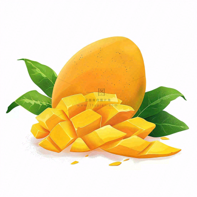 芒果水果插画素材背景